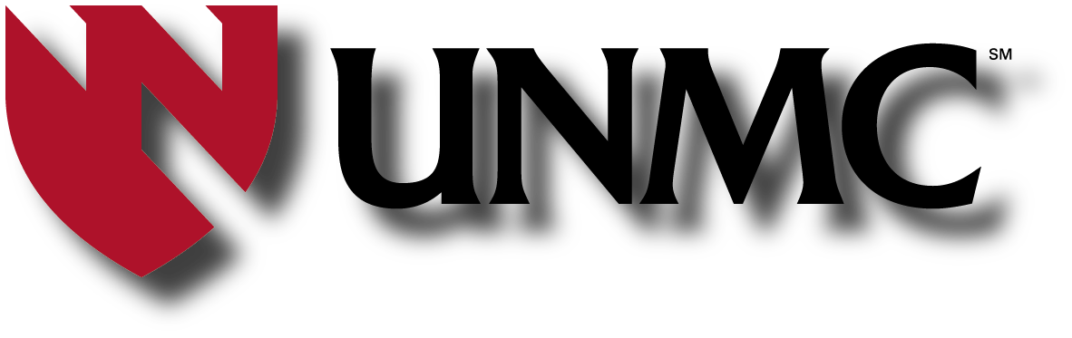 UNMC logo with a drop shadow added to it.