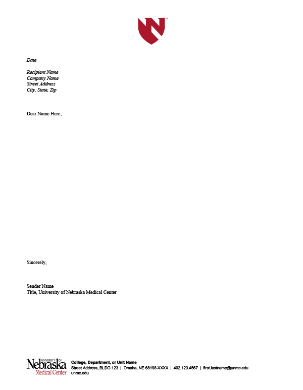UNMC Letterhead image
