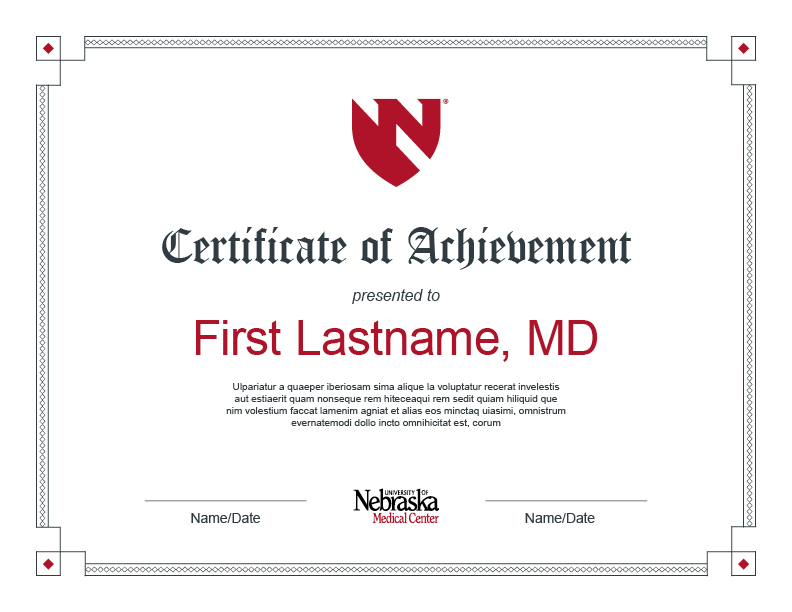 Certificate sample