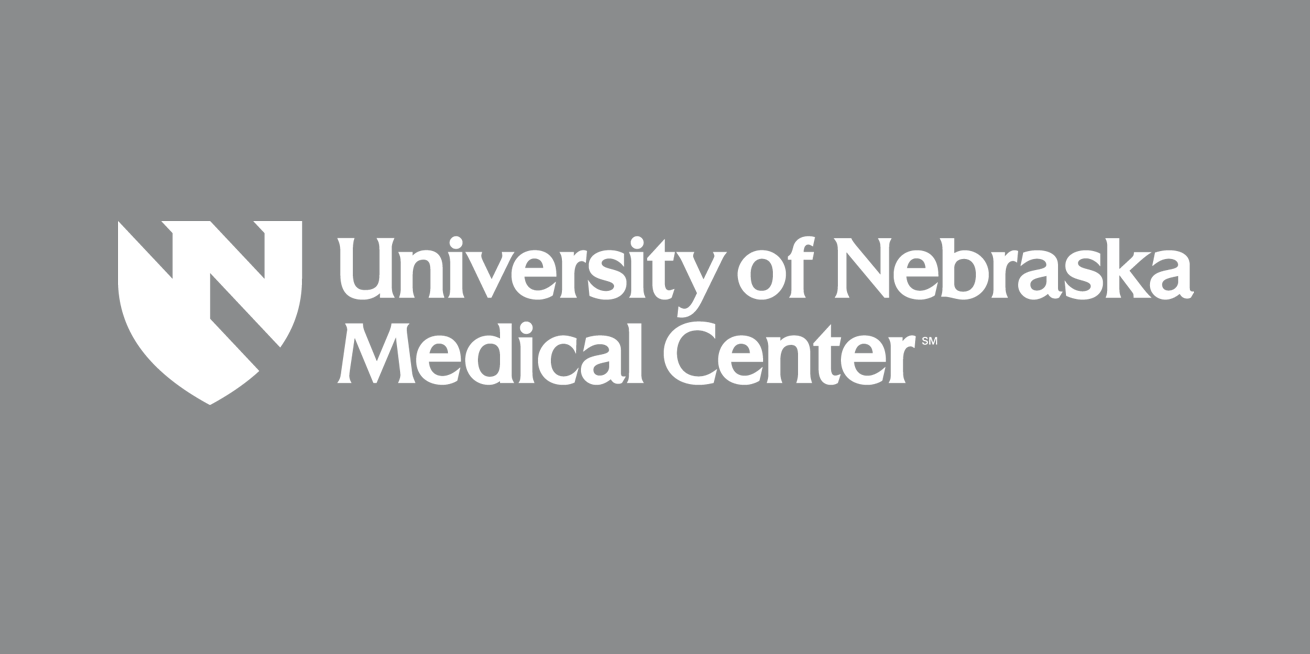 White University of Nebraska Medical Center logo on gray background.